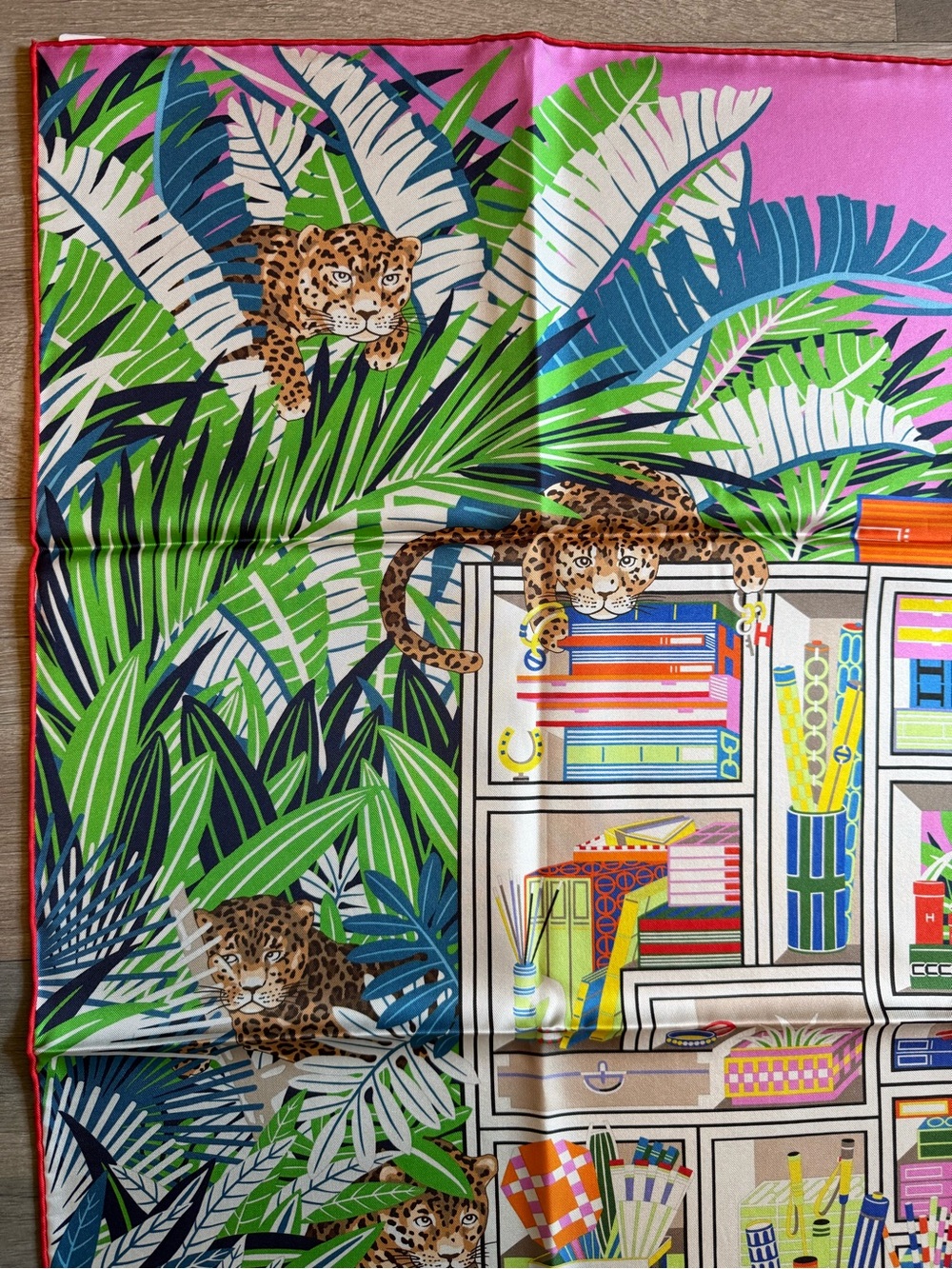 HERMES Silk Scarf 90 “Douze Leopards”